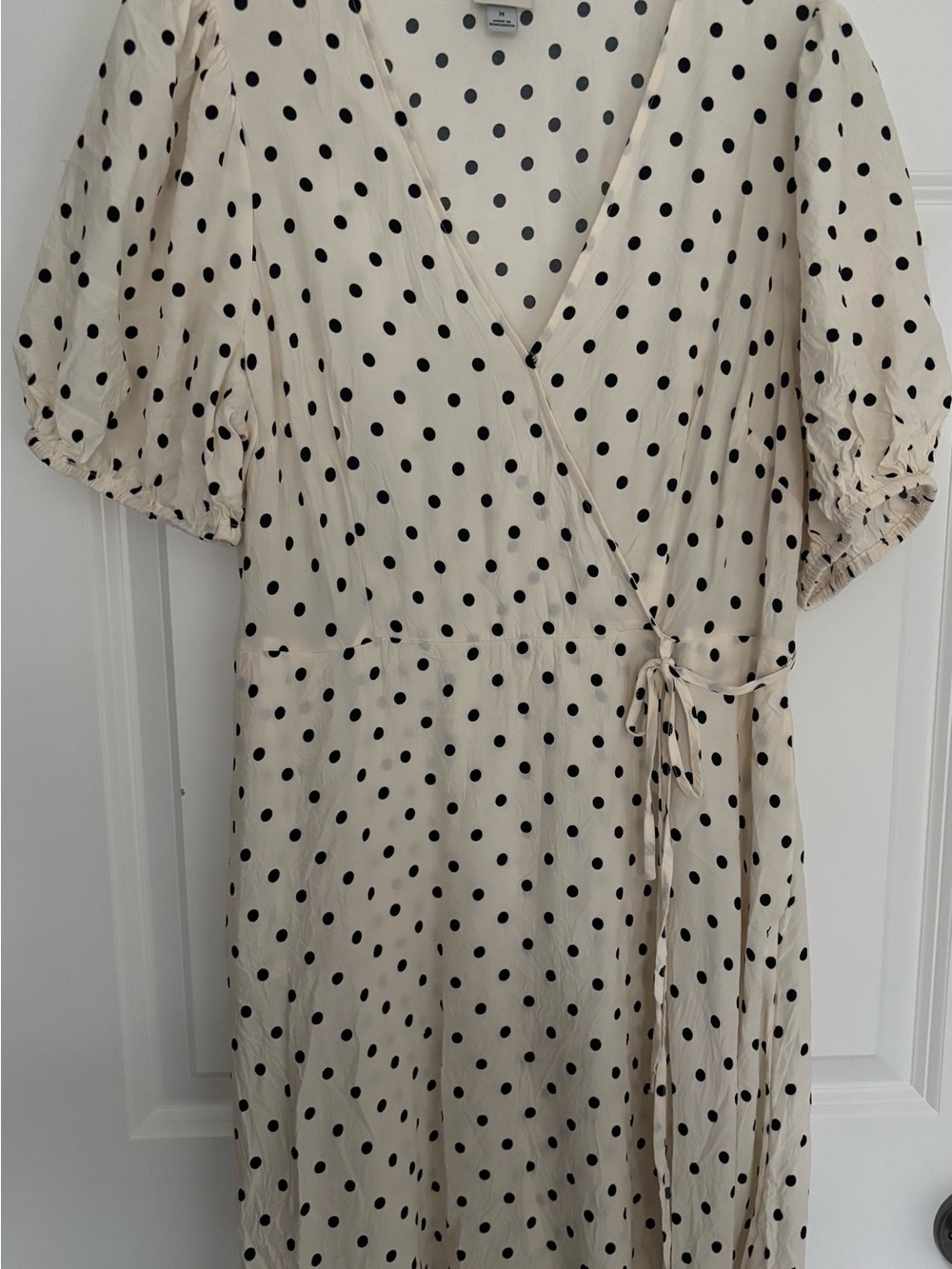 a new day Cream Polka Dot Wrap Top with V-Neck